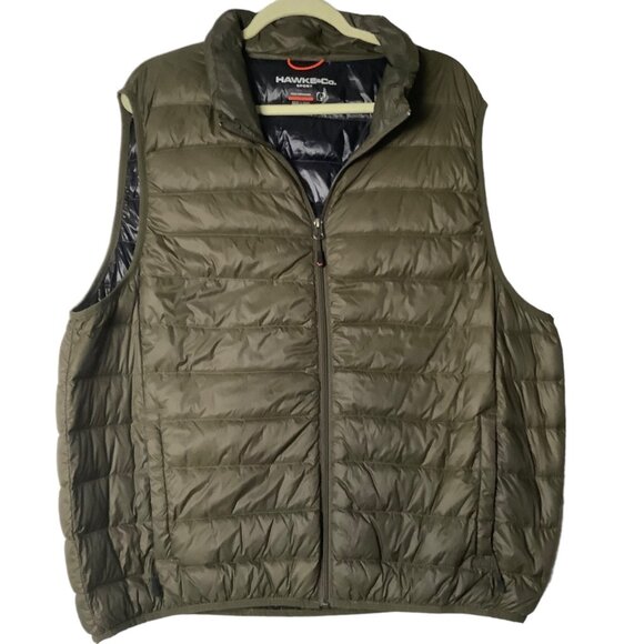 Hawke & Co. Sport Packable Puffer Vest Men Large Olive Green Dynamic Sport - Picture 1 of 6